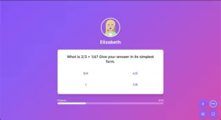 Student answering an exit ticket on Classroom Screen