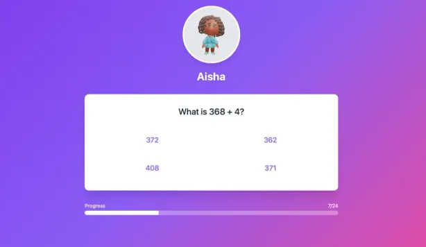 Student answering an exit ticket question on the classroom screen
