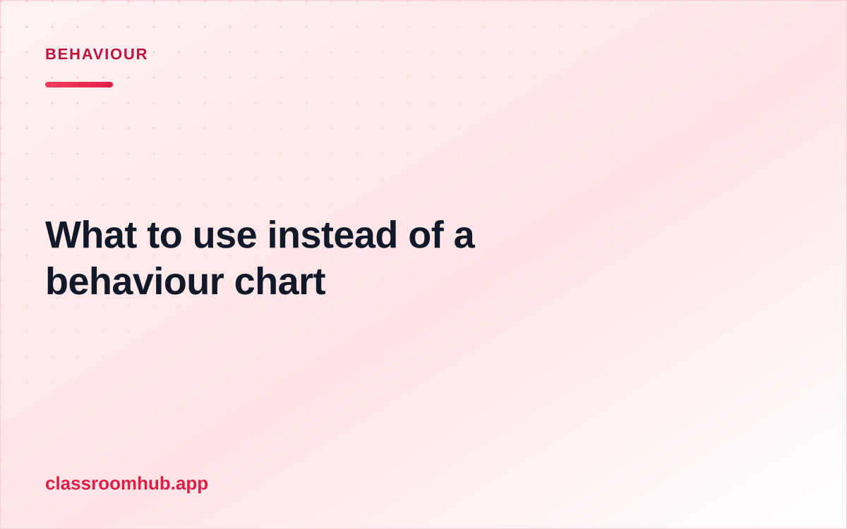 What to use instead of a behaviour chart — Classroom Hub