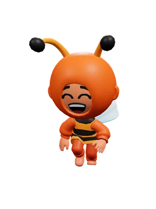 Illustration of a child dressed as a bee