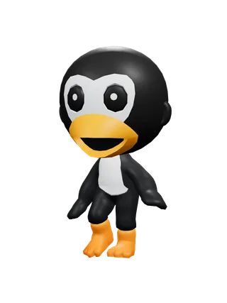 Illustration of a child dressed as a penguin