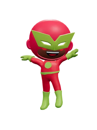 Illustration of a child dressed as a superhero